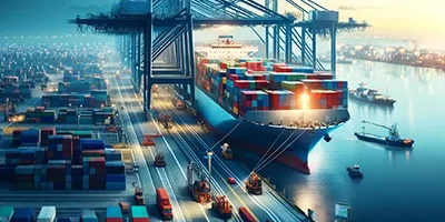 shipping port, cargo ship, - HJ Customs Brokers - small